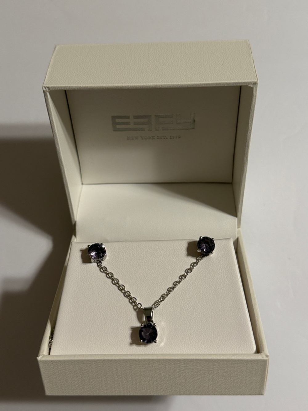 EFFY. Sterling Silver Purple Stone Necklace and Earring Set